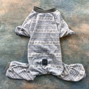 Fuzz Yard Blue and White Holiday Onesie for dogs!